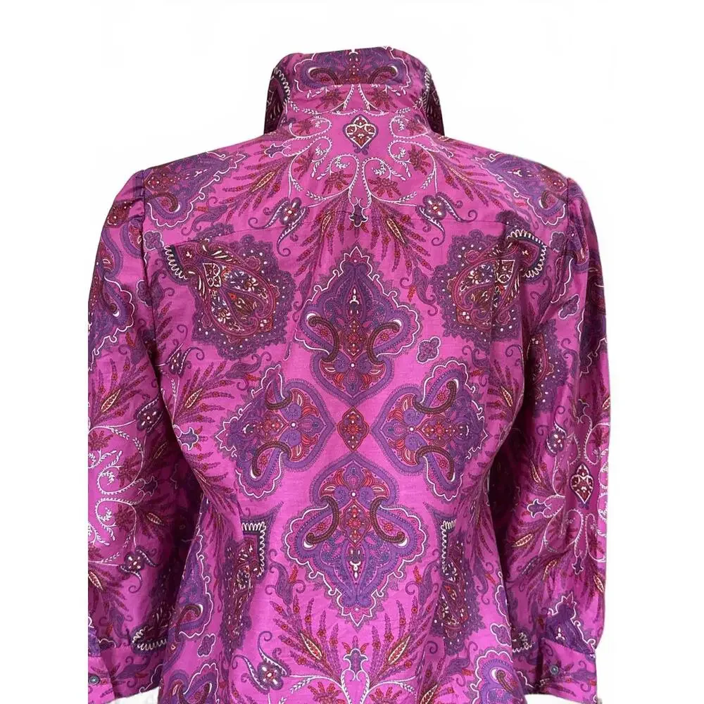 J.Crew Women's Purple Paisley Patterned Button-Up shirt size 6 - Picture 2 of 9